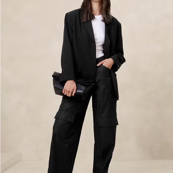 Banana Republic Black Women's Oversized Blazer Size S - Picture 1 of 5